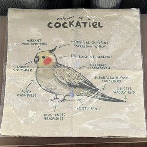 Cockatiel Decorative Pillow Cover